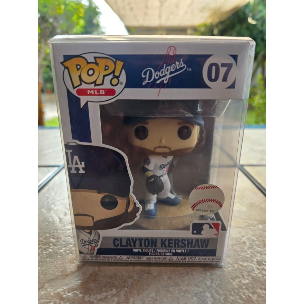 Funko Pop MLB Clayton Kershaw #07 Dodgers White Jersey Vaulted Protector
